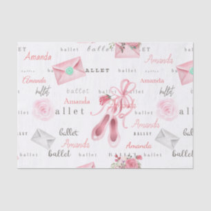 Papel De Seda Nombre personalizado Ballerina Ballet Personalizad