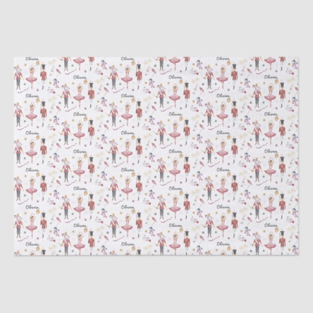 Papel De Seda Nombre personalizado Ballet Nutcracker Ballet Ball (Anverso)