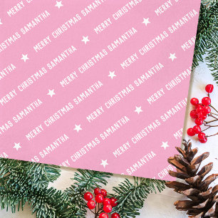 Papel De Seda Nombre personalizado Merry Christmas Typography Ca
