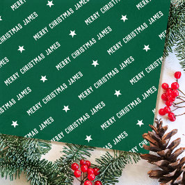 Papel De Seda Nombre personalizado Merry Christmas Typography Gr