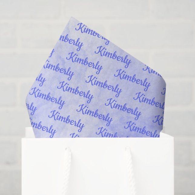 Papel De Seda Nombre personalizado morado (Bolsa de regalo)