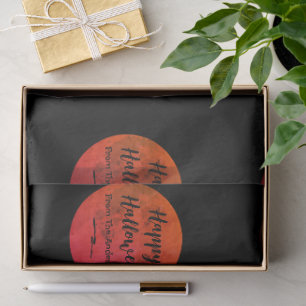 Papel De Seda Nombre personalizado Patrón de luna llena Feliz Ha