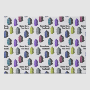 Papel De Seda Nombre personalizado: "¡Rocas!" Gemas de piedras c
