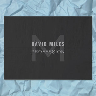 Papel De Seda Nombre profesional moderno gris oscuro