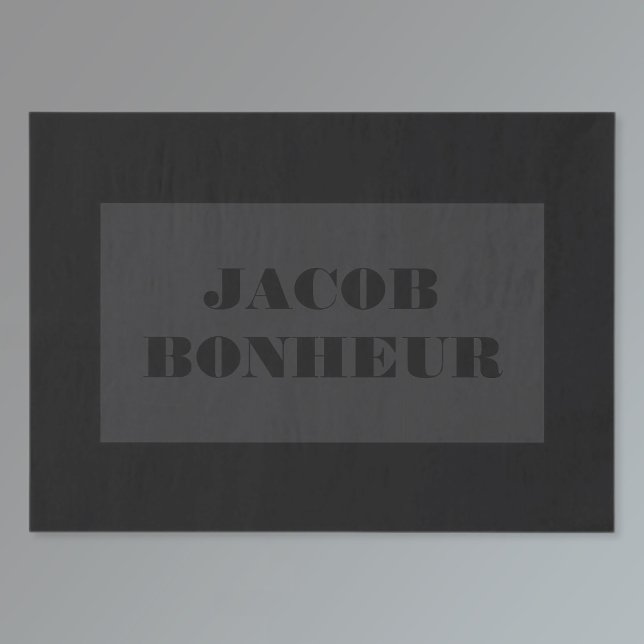 Papel De Seda Nombre profesional moderno | Gris oscuro y negro (Subido por el creador)