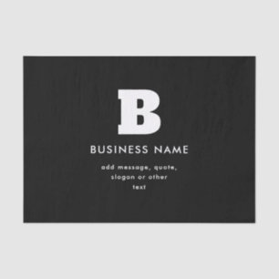 Papel De Seda Nombre y lema comercial editable Blanco y negro