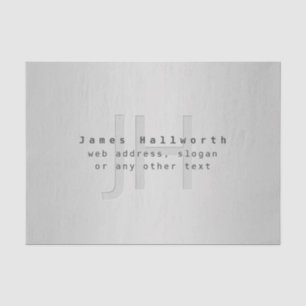 Papel De Seda Nombre y lema modificable moderno   Gradiente gris