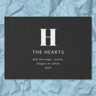 Papel De Seda Nombre y mensaje de monograma moderno editable   N