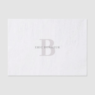Papel De Seda Nombre y Monograma Moderno con Estilo