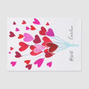 Papel De Seda Nombres de parejas de corazones de San Valentín ro