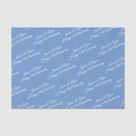 Papel De Seda Nombres DIY, Año Aniversario, Guión Blanco, Azul