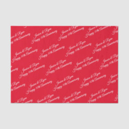 Papel De Seda Nombres DIY, Año Aniversario, Guión Blanco, Rojo