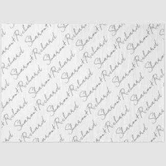 Papel De Seda Nombres en el boda de caligrafía de guiones blanco