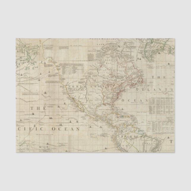 Papel De Seda Norte compuesto y Suramérica (Anverso)