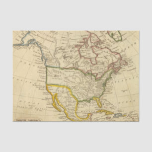 Papel De Seda Norteamérica grabó el mapa