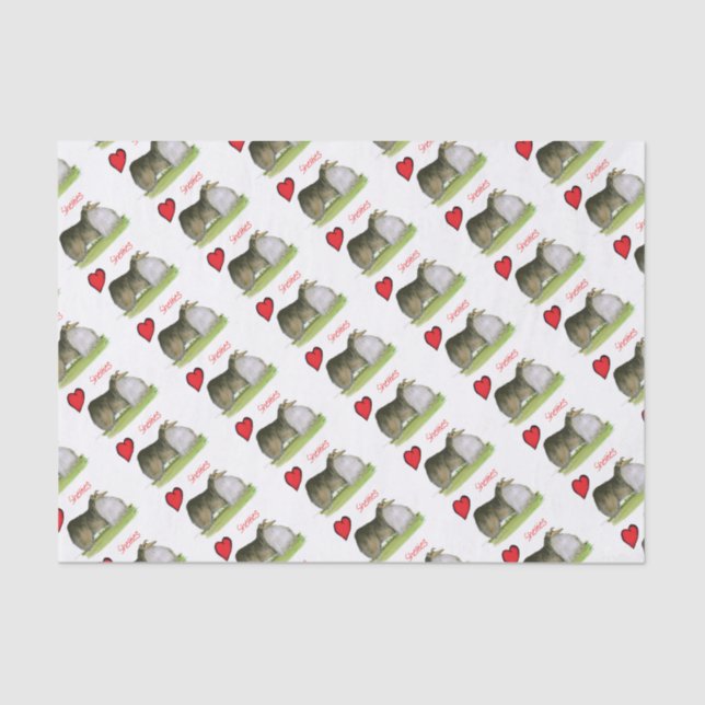 Papel De Seda nosotros perros pastor de Shetland del luv de Tony (Anverso)