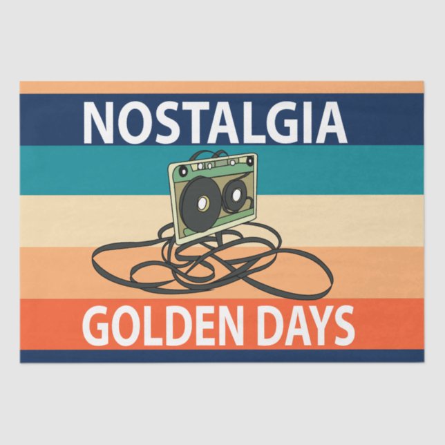 Papel De Seda Nostalgia Golden Days Cassette Tape Birday (Anverso)