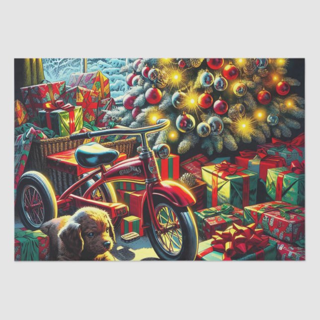 Papel De Seda Nostálgicos Navidades de moda de la mañana (Anverso)