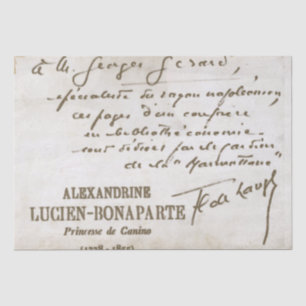 Papel De Seda Nota manuscrita manuscrita de escritura francesa B