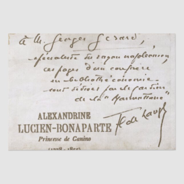 Papel De Seda Nota manuscrita manuscrita de escritura francesa B (Anverso)