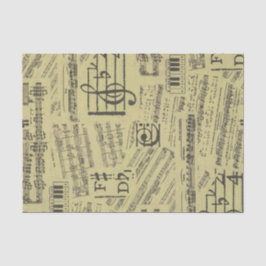 Papel De Seda Nota musical antigua de época Músico de patrón