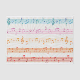 Papel De Seda Nota musical colorida Músico de patrón