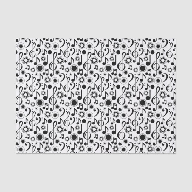 Papel De Seda Notas de música y Clefs (Anverso)