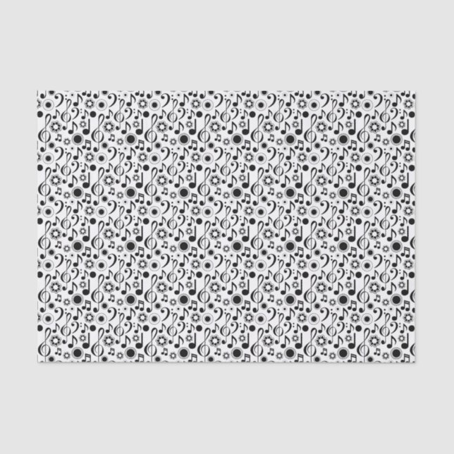 Papel De Seda Notas de música y Clefs (Anverso)