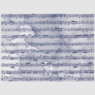 Papel De Seda Notas musicales acuarela