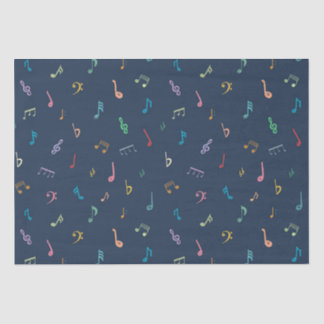 Papel De Seda Notas musicales azules