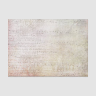 Papel De Seda Notas musicales de estilo victoriano y flores fals