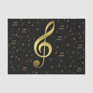 Papel De Seda notas musicales de oro