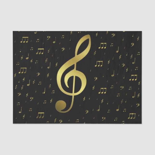 Papel De Seda notas musicales de oro (Anverso)
