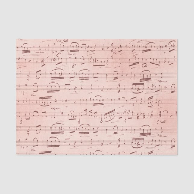 Papel De Seda Notas musicales de Pink Vintage (Anverso)