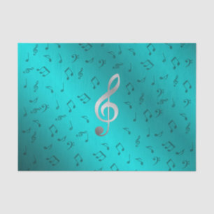 Papel De Seda notas musicales de plata