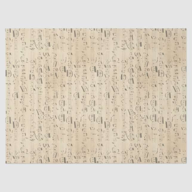 Papel De Seda Notas musicales hoja de música en Tan Decoupage (Anverso)