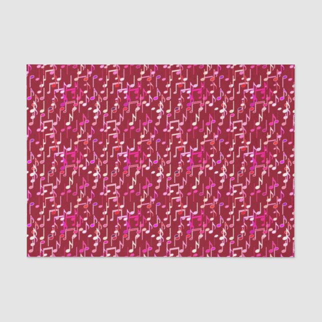Papel De Seda Notas musicales impresas - burgundy, multi (Anverso)