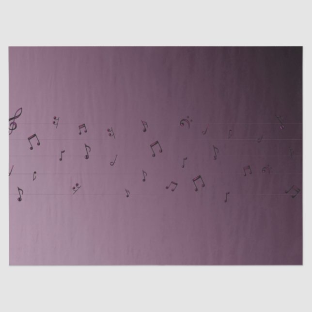 Papel De Seda Notas musicales Ombre Mauve (Anverso)