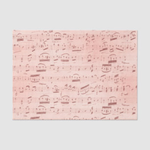 Papel De Seda Notas musicales vintage rosadas