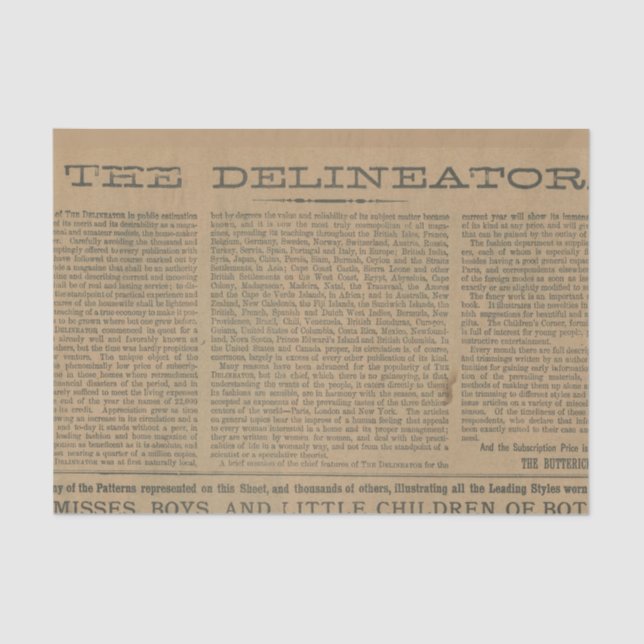 Papel De Seda Noticias de revistas antiguas (Anverso)