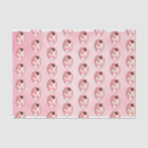 Papel De Seda Novia con un vestido Boda blanco llevando un Bouqu