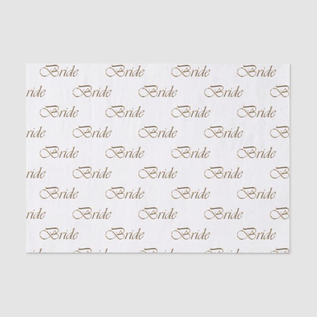 Papel De Seda Novia patrón de caligrafía script oro elegante chi (Anverso)