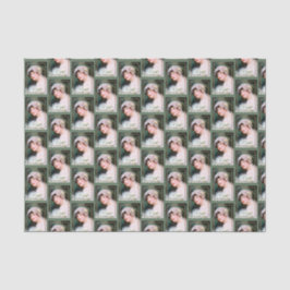 Papel De Seda Novia Vintage Encaje Blanco Verde Salvia Bronce Bo