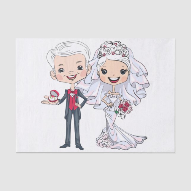 Papel De Seda Novia y Groom (Anverso)