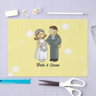 Papel De Seda Novia y Novio Celebración de Boda