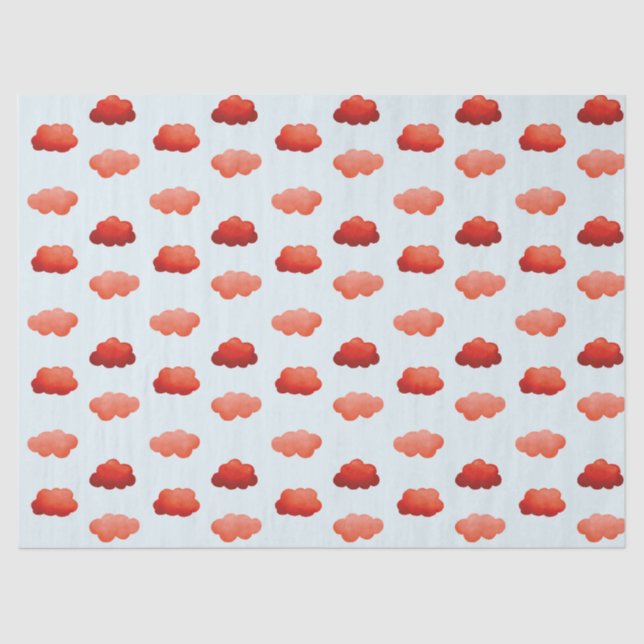 Papel De Seda Nuages oranges à l'aquarelle (Anverso)