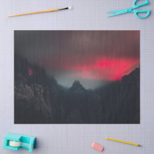 Papel De Seda Nubes ardientes, niebla y montañas