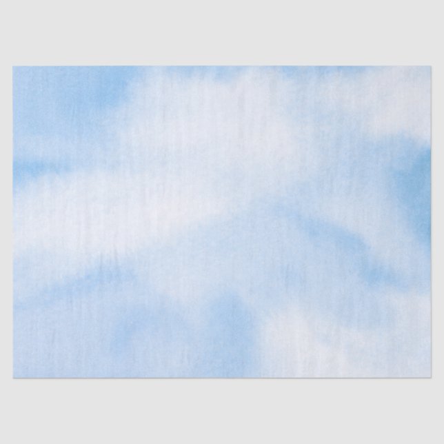 Papel De Seda Nubes azul acuáticas modernas (Anverso)