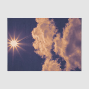 Papel De Seda Nubes Blancas Cielo Azul Atardecer Hermoso