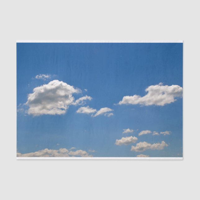 Papel De Seda Nubes blancas en el cielo azul (Anverso)